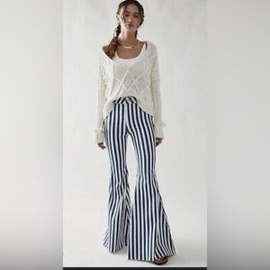 Free People Float On Flare Print Jeans